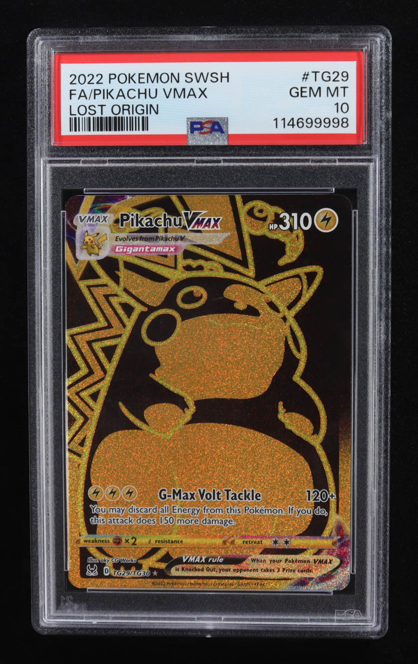 Pikachu VMAX 2022 Pokemon Sword and Shield Lost Origin Trainer Gallery #TG29 Holo (PSA 10) at PristineAuction.com Pikachu VMAX 2022 Pokemon Sword and Shield Lost Origin Trainer Gallery #TG29 Holo (PSA 10) at PristineAuction.com