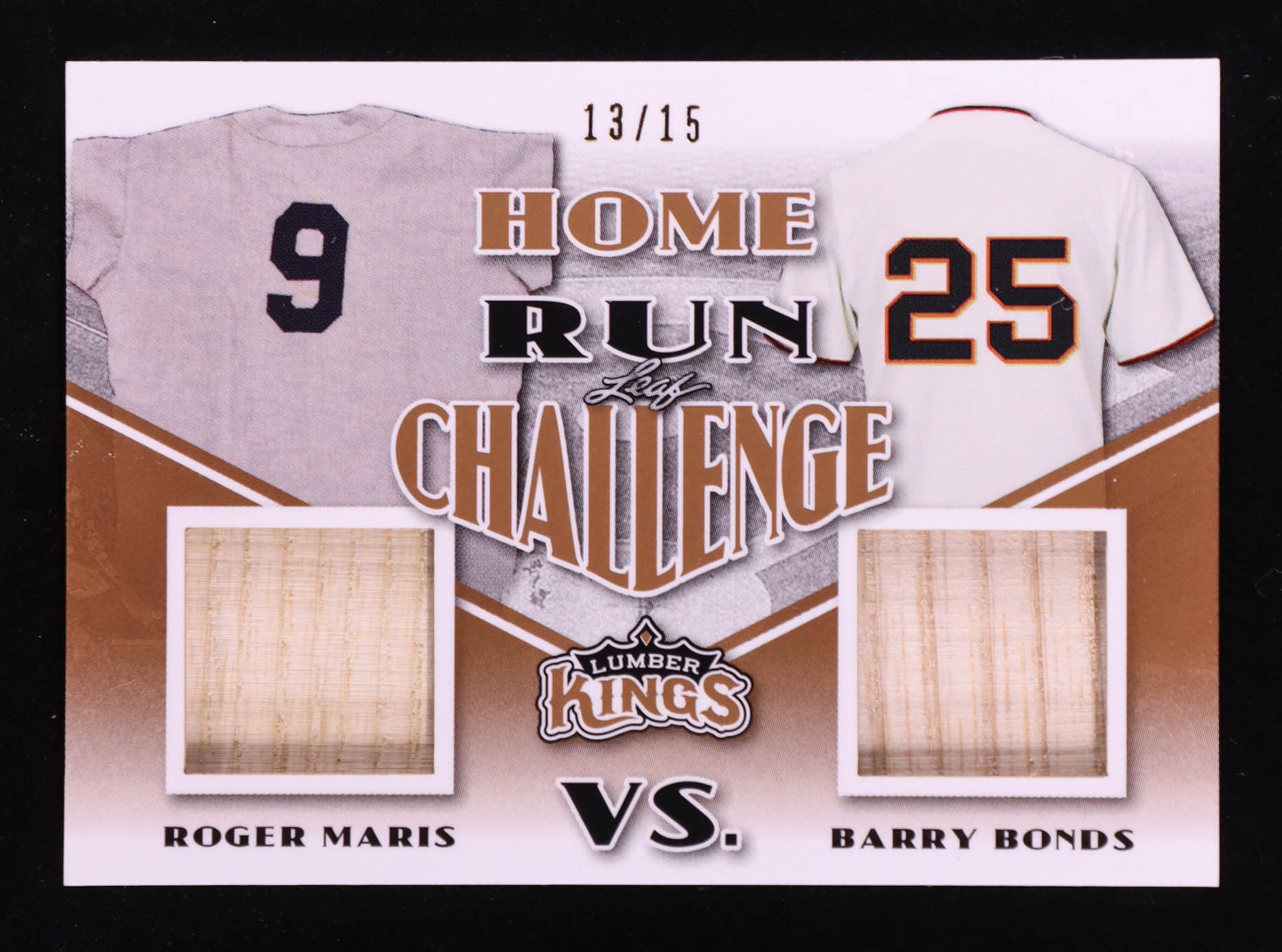 Roger Maris / Barry Bonds 2020 Leaf Lumber Kings Home Run Challenge #HRC07 #13/15 at PristineAuction.com Roger Maris / Barry Bonds 2020 Leaf Lumber Kings Home Run Challenge #HRC07 #13/15 at PristineAuction.com