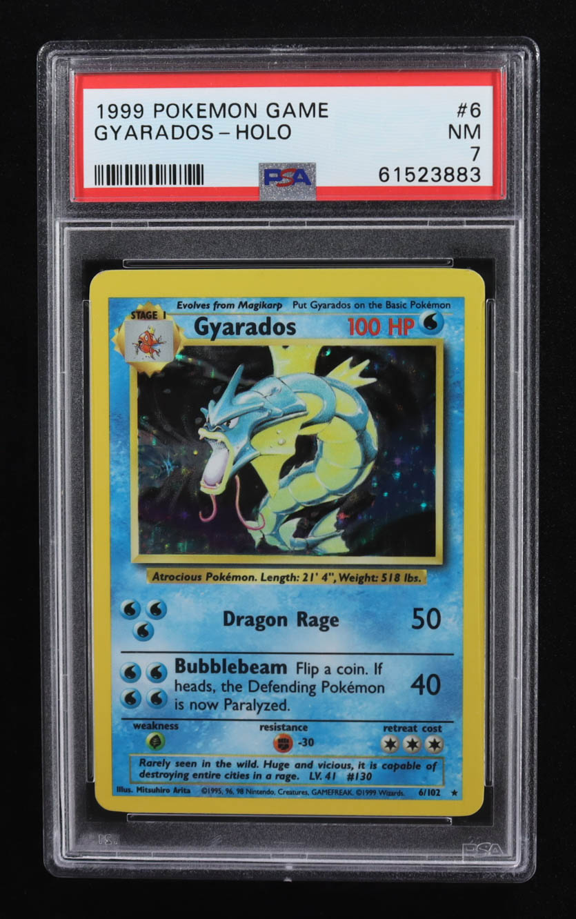 Gyarados 1999 Pokemon Base Unlimited #6 Holo (PSA 7) at PristineAuction.com Gyarados 1999 Pokemon Base Unlimited #6 Holo (PSA 7) at PristineAuction.com