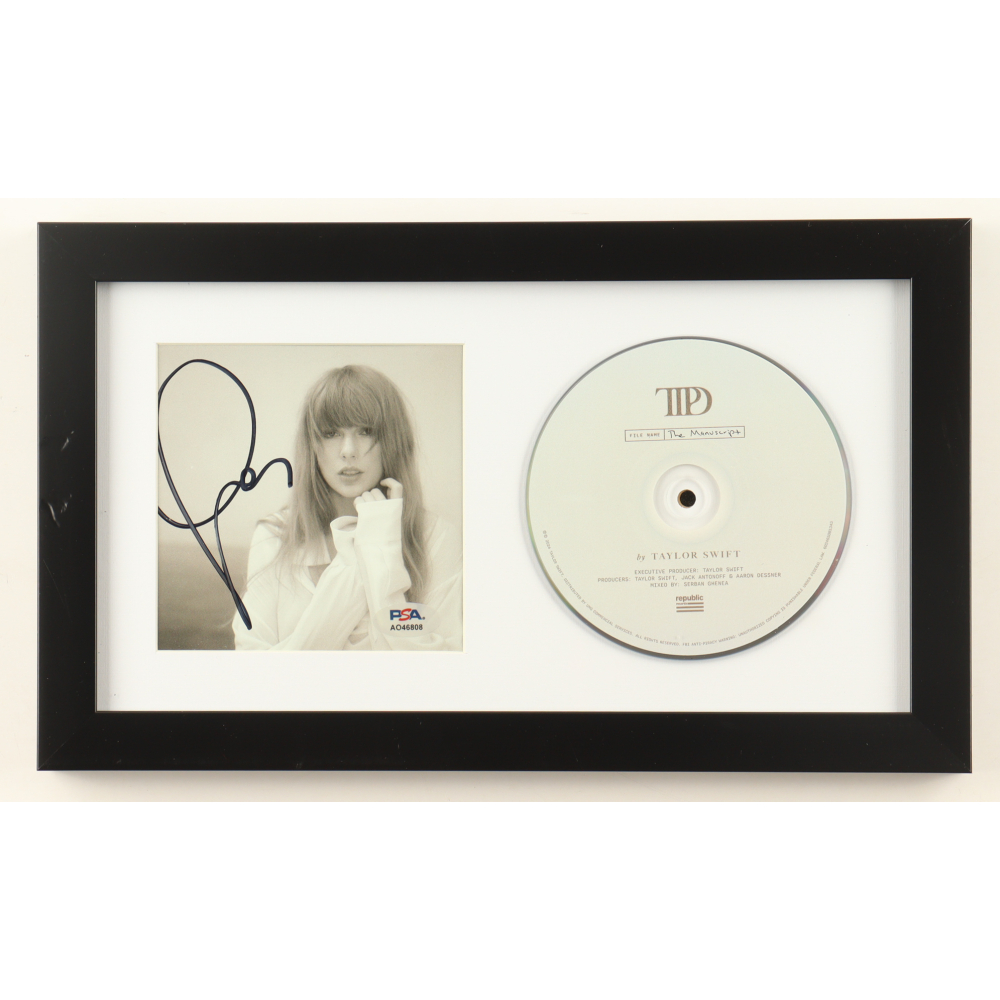 Taylor Swift Signed Custom Framed "The Tortured Poets Department" CD Album Insert Display with Disc (PSA) at PristineAuction.com
