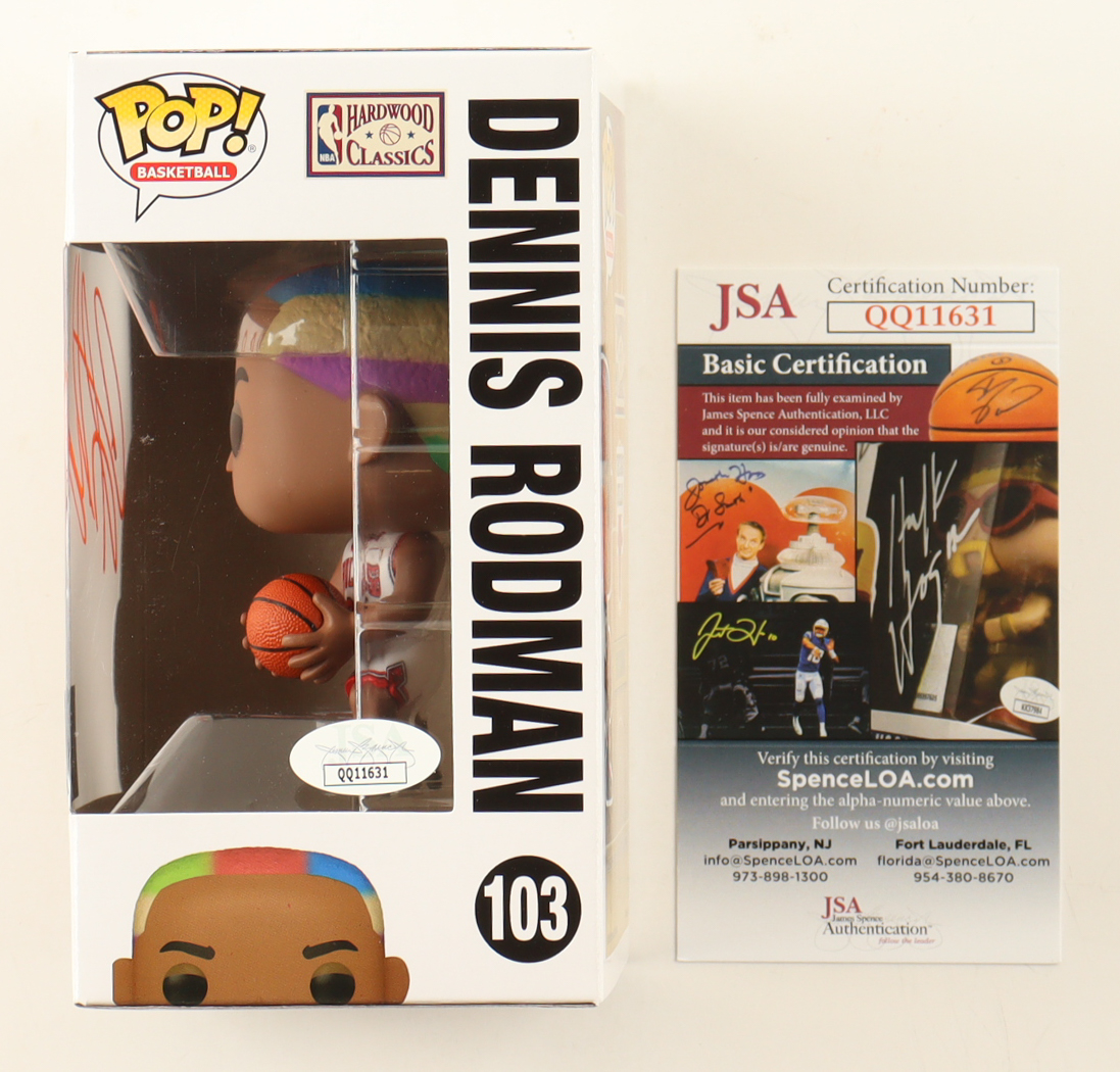 Dennis Rodman Signed "Bulls" #103 Funko Pop! Vinyl Figure (JSA) at PristineAuction.com Dennis Rodman Signed "Bulls" #103 Funko Pop! Vinyl Figure (JSA) at PristineAuction.com