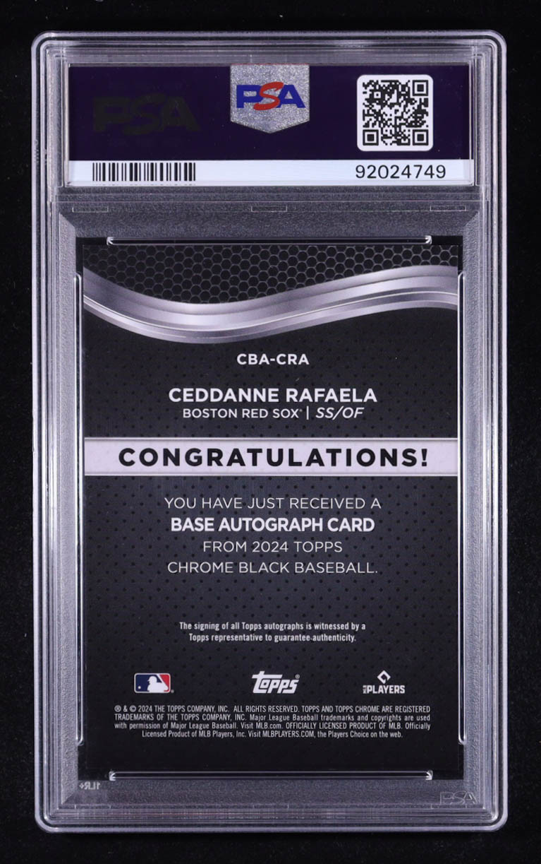 Ceddanne Rafaela 2024 Topps Chrome Black Autographs #CBA-CRA (PSA 10) at PristineAuction.com Ceddanne Rafaela 2024 Topps Chrome Black Autographs #CBA-CRA (PSA 10) at PristineAuction.com