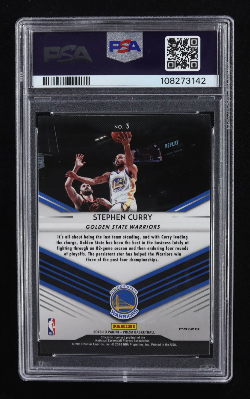 Stephen Curry 2018-19 Panini Prizm Go Hard or Go Home Prizms Fast Break #3 (PSA 8) at PristineAuction.com Stephen Curry 2018-19 Panini Prizm Go Hard or Go Home Prizms Fast Break #3 (PSA 8) at PristineAuction.com