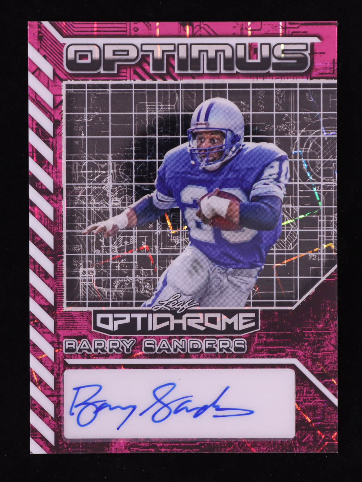 Barry Sanders 2025 Leaf Optimus Optichrome Autographs #OA-BS1 #1/1 at PristineAuction.com Barry Sanders 2025 Leaf Optimus Optichrome Autographs #OA-BS1 #1/1 at PristineAuction.com