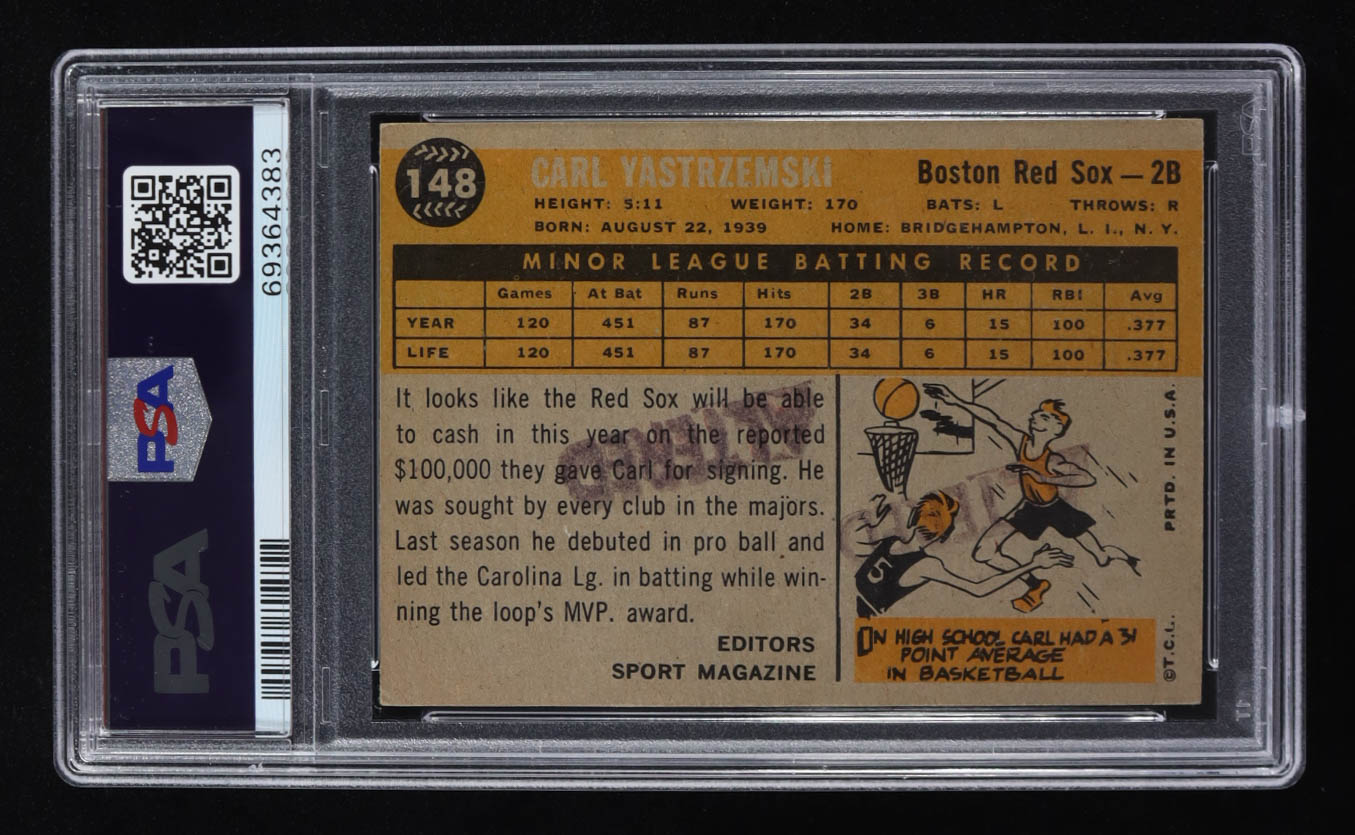 Carl Yastrzemski 1960 Topps #148 RS RC (PSA 4) at PristineAuction.com Carl Yastrzemski 1960 Topps #148 RS RC (PSA 4) at PristineAuction.com