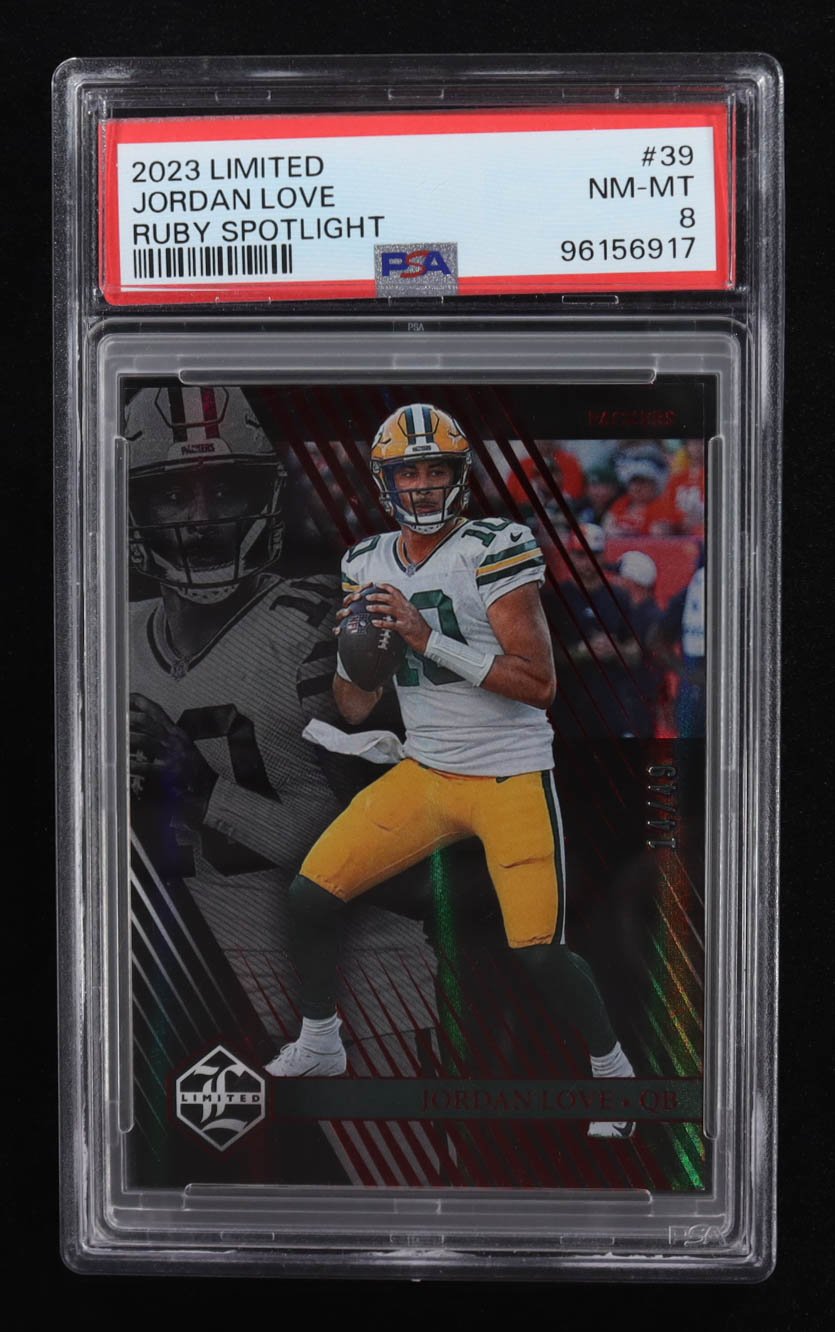 Jordan Love 2023 Limited Ruby Spotlight #39 #14/49 (PSA 8) at PristineAuction.com Jordan Love 2023 Limited Ruby Spotlight #39 #14/49 (PSA 8) at PristineAuction.com