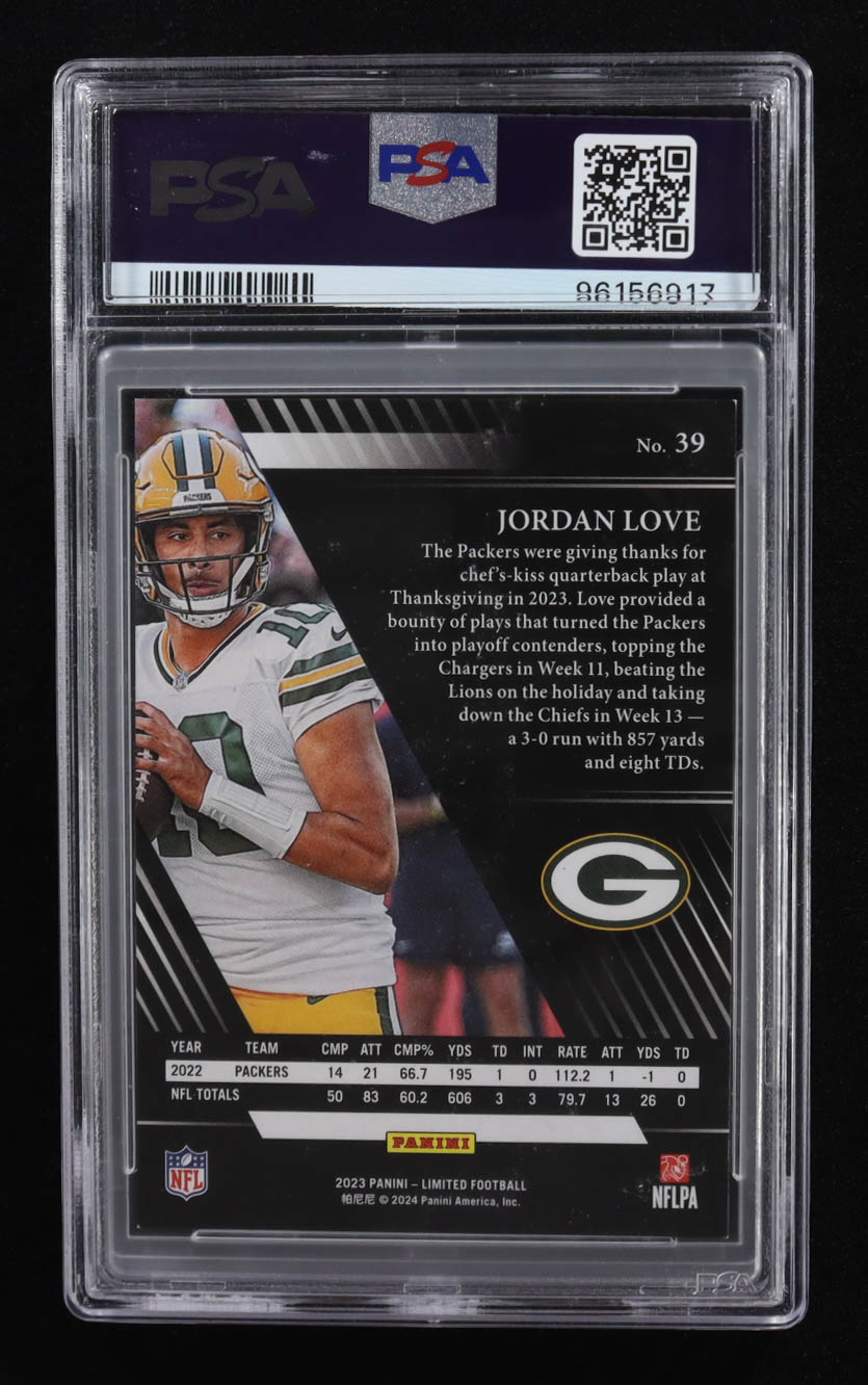 Jordan Love 2023 Limited Ruby Spotlight #39 #14/49 (PSA 8) at PristineAuction.com Jordan Love 2023 Limited Ruby Spotlight #39 #14/49 (PSA 8) at PristineAuction.com