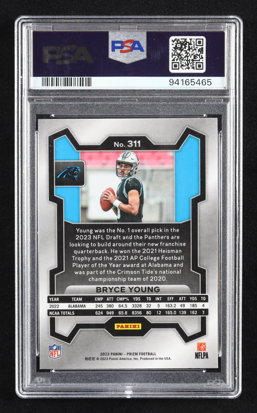 Bryce Young 2023 Panini Prizm #311 RC (PSA 10) at PristineAuction.com Bryce Young 2023 Panini Prizm #311 RC (PSA 10) at PristineAuction.com