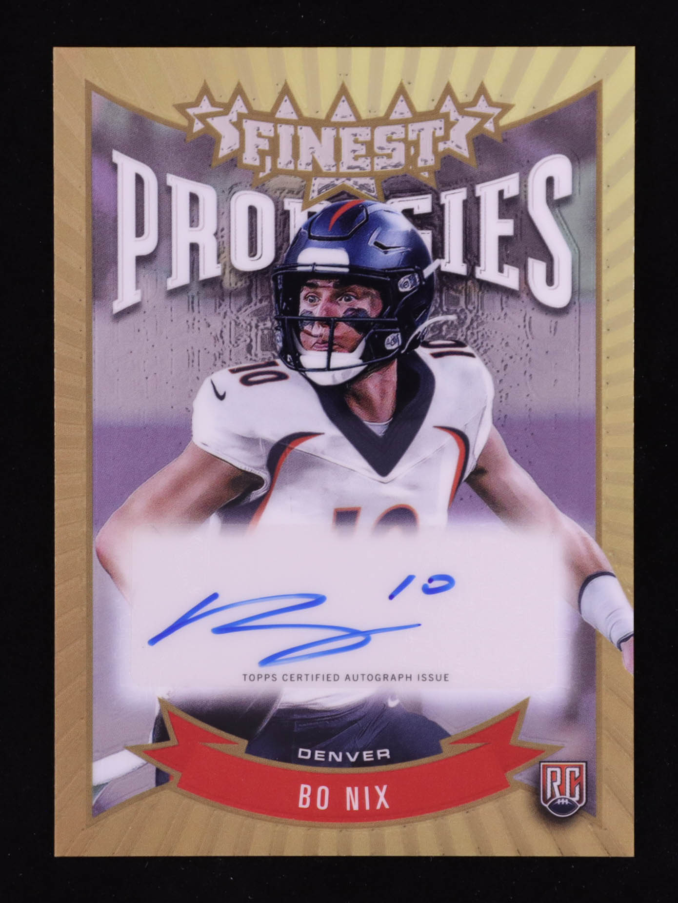 Bo Nix 2024 Topps Finest Prodigies Gold #P-BN RC at PristineAuction.com Bo Nix 2024 Topps Finest Prodigies Gold #P-BN RC at PristineAuction.com