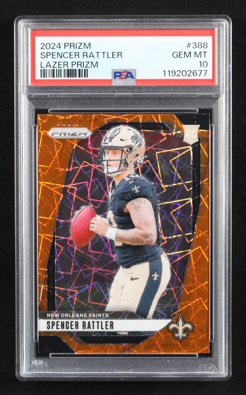 Spencer Rattler 2024 Panini Prizm Prizms Lazer #388 RC (PSA 10) at PristineAuction.com Spencer Rattler 2024 Panini Prizm Prizms Lazer #388 RC (PSA 10) at PristineAuction.com