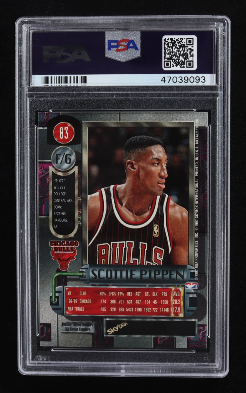 Scottie Pippen 1997-98 Metal Universe #83 (PSA 9) at PristineAuction.com Scottie Pippen 1997-98 Metal Universe #83 (PSA 9) at PristineAuction.com