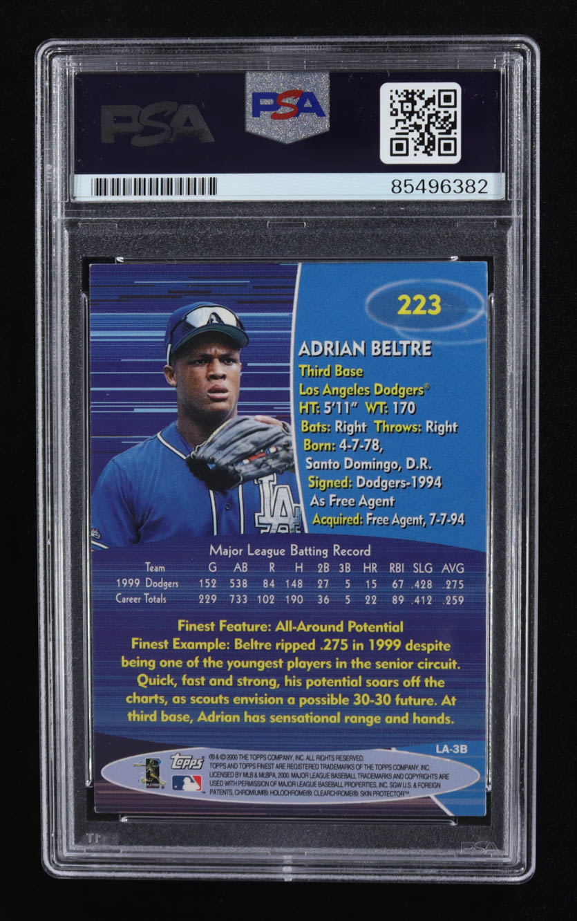 Adrian Beltre Signed 2000 Finest #223 (PSA) at PristineAuction.com Adrian Beltre Signed 2000 Finest #223 (PSA) at PristineAuction.com