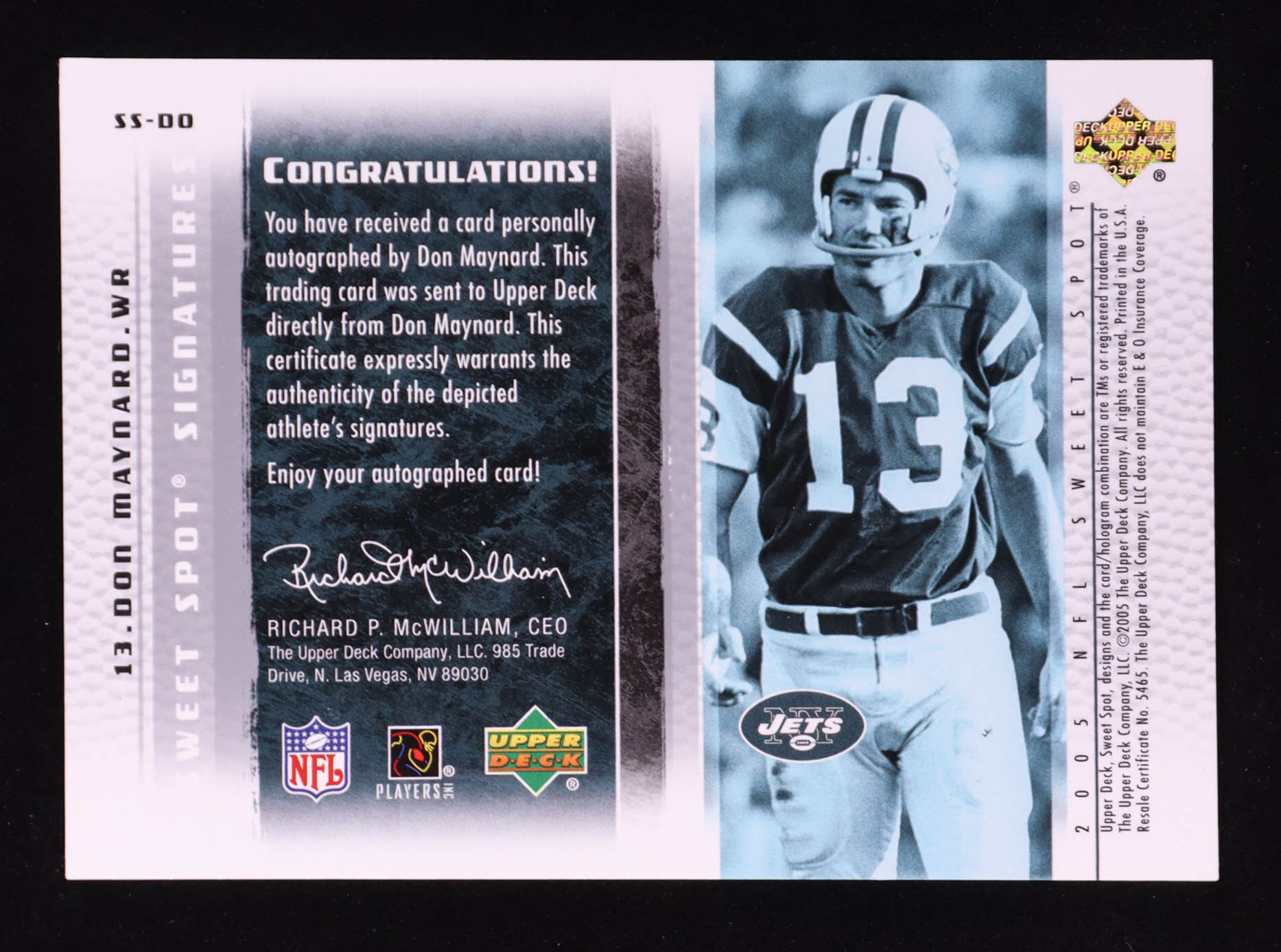 Don Maynard 2005 Sweet Spot Signatures #SSDO at PristineAuction.com Don Maynard 2005 Sweet Spot Signatures #SSDO at PristineAuction.com