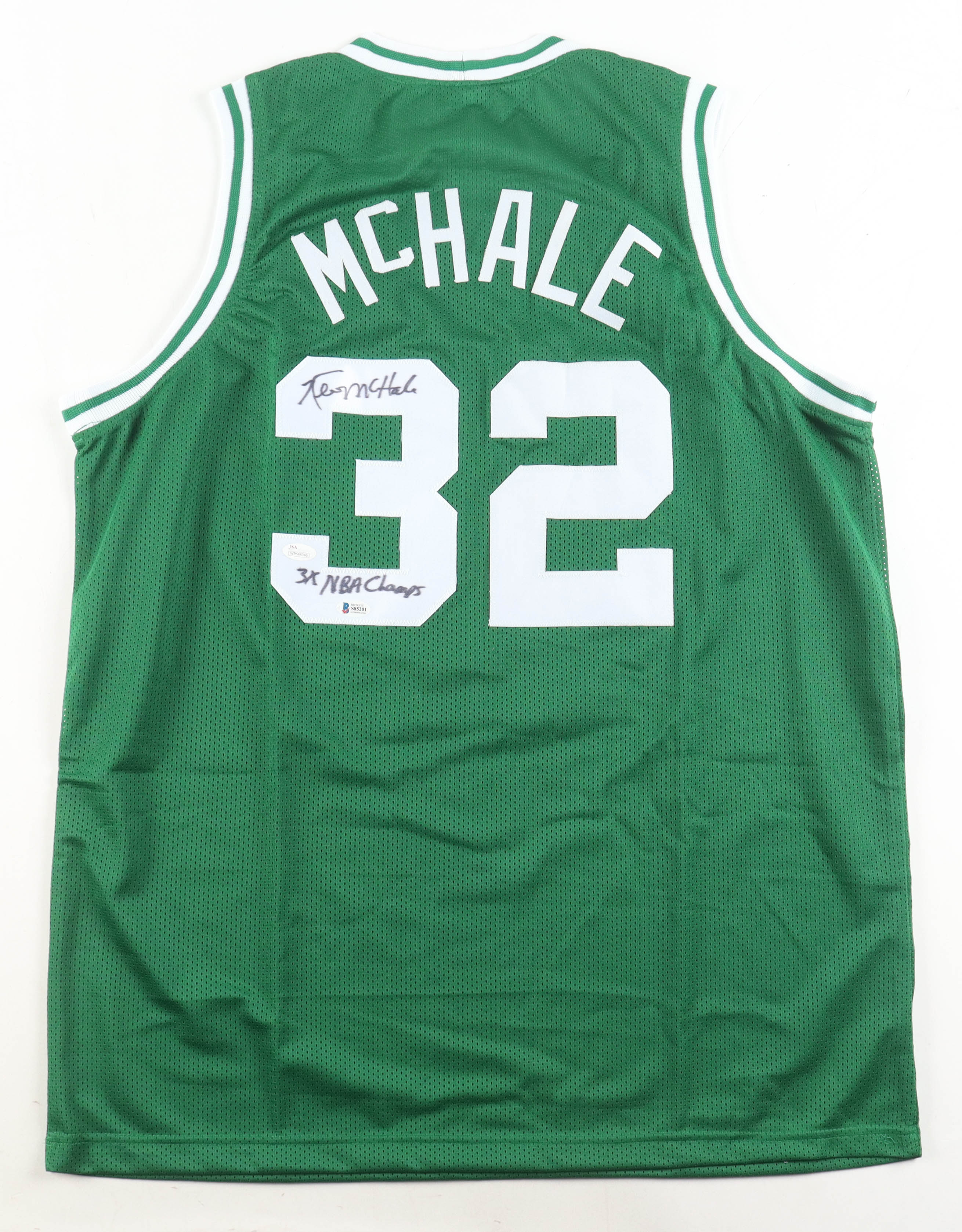 Kevin McHale Signed Jersey Inscribed "3x NBA Champs" (Beckett & JSA) at PristineAuction.com Kevin McHale Signed Jersey Inscribed "3x NBA Champs" (Beckett & JSA) at PristineAuction.com