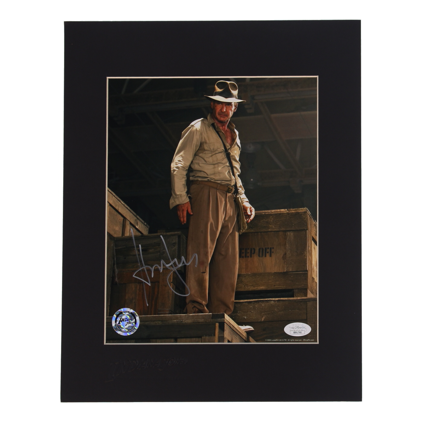 Harrison Ford Signed "Indiana Jones and the Kingdom of the Crystal Skull" 11x14 Custom Matted Photo Display (JSA) at PristineAuction.com Harrison Ford Signed "Indiana Jones and the Kingdom of the Crystal Skull" 11x14 Custom Matted Photo Display (JSA) at PristineAuction.com