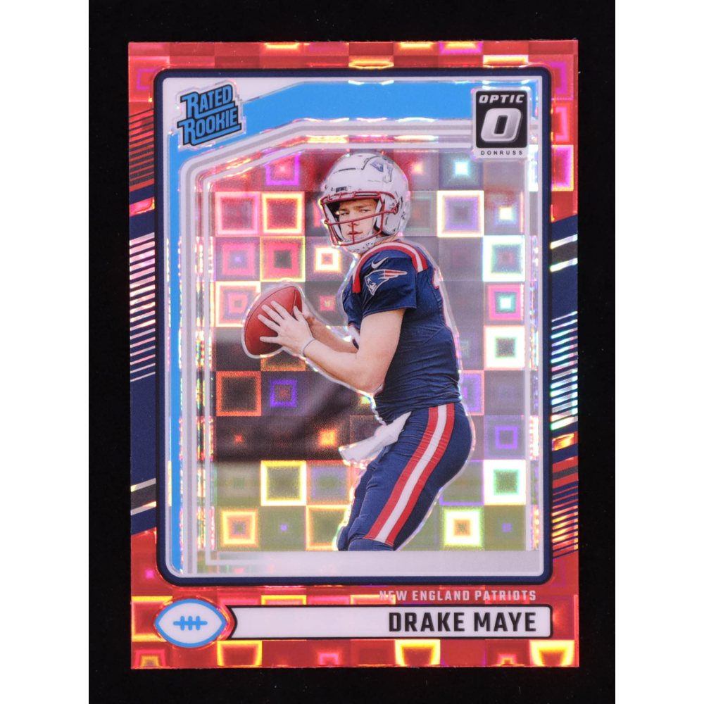 Drake Maye Panini Donruss Optic Red Pandora Rated Rookie #379 RC at PristineAuction.com