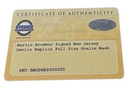 Martin Brodeur Signed Devils Full-Size Goalie Mask (Steiner) at PristineAuction.com Martin Brodeur Signed Devils Full-Size Goalie Mask (Steiner) at PristineAuction.com