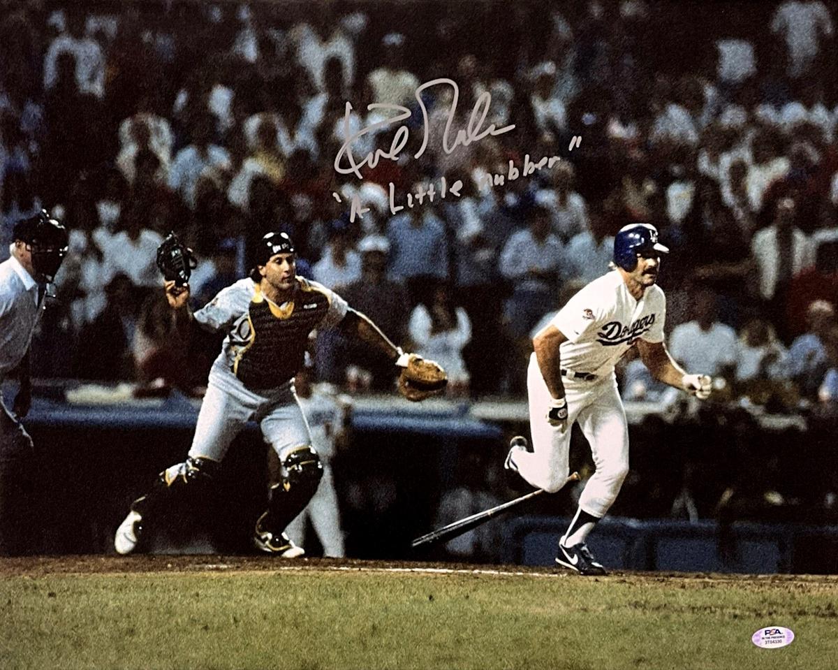 Kirk Gibson Signed Dodgers 16x20 Photo Inscribed "A Little Nubber" (PSA) at PristineAuction.com Kirk Gibson Signed Dodgers 16x20 Photo Inscribed "A Little Nubber" (PSA) at PristineAuction.com