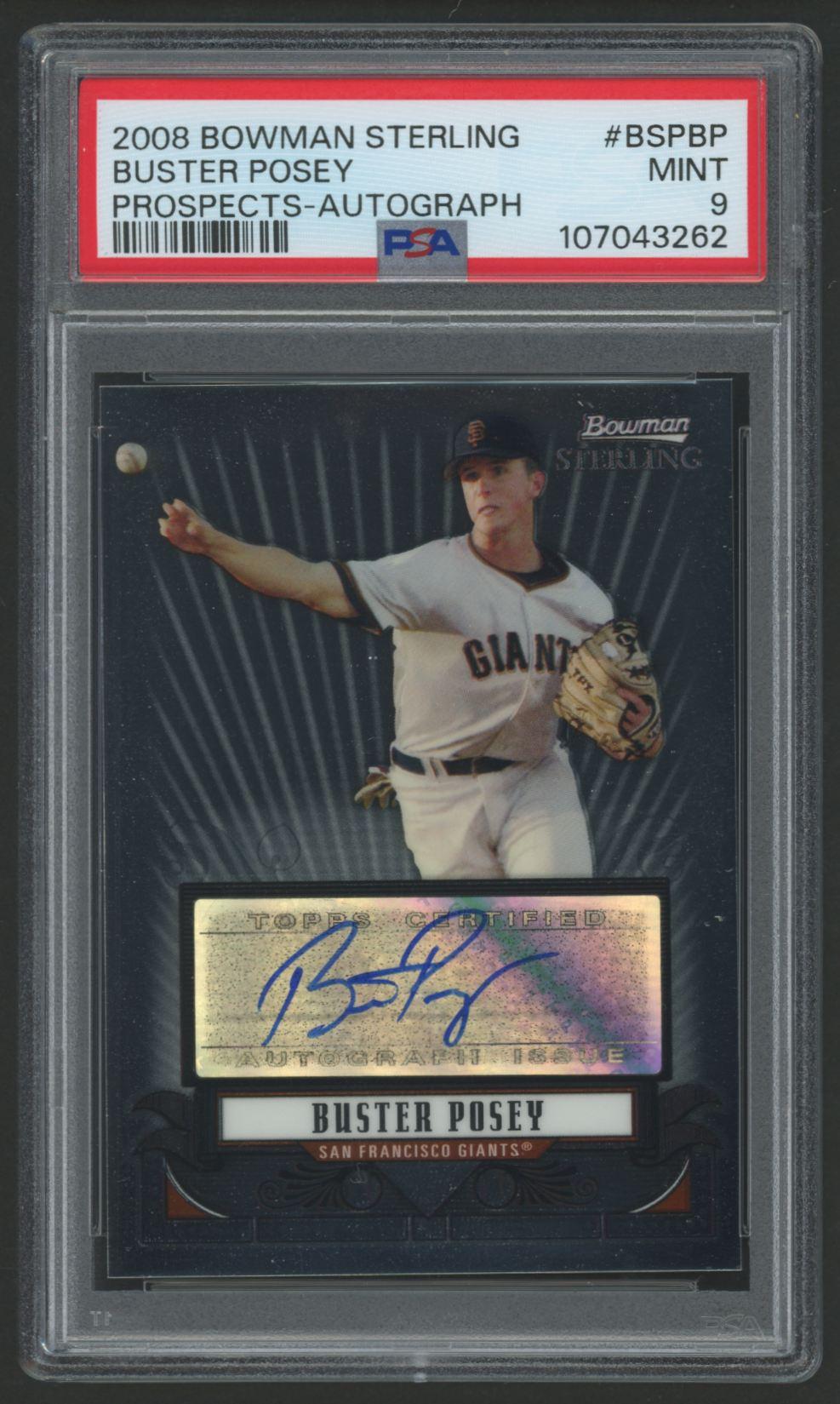 Buster Posey 2008 Bowman Sterling Prospect Autographs #BSPBP (PSA 9) at PristineAuction.com Buster Posey 2008 Bowman Sterling Prospect Autographs #BSPBP (PSA 9) at PristineAuction.com