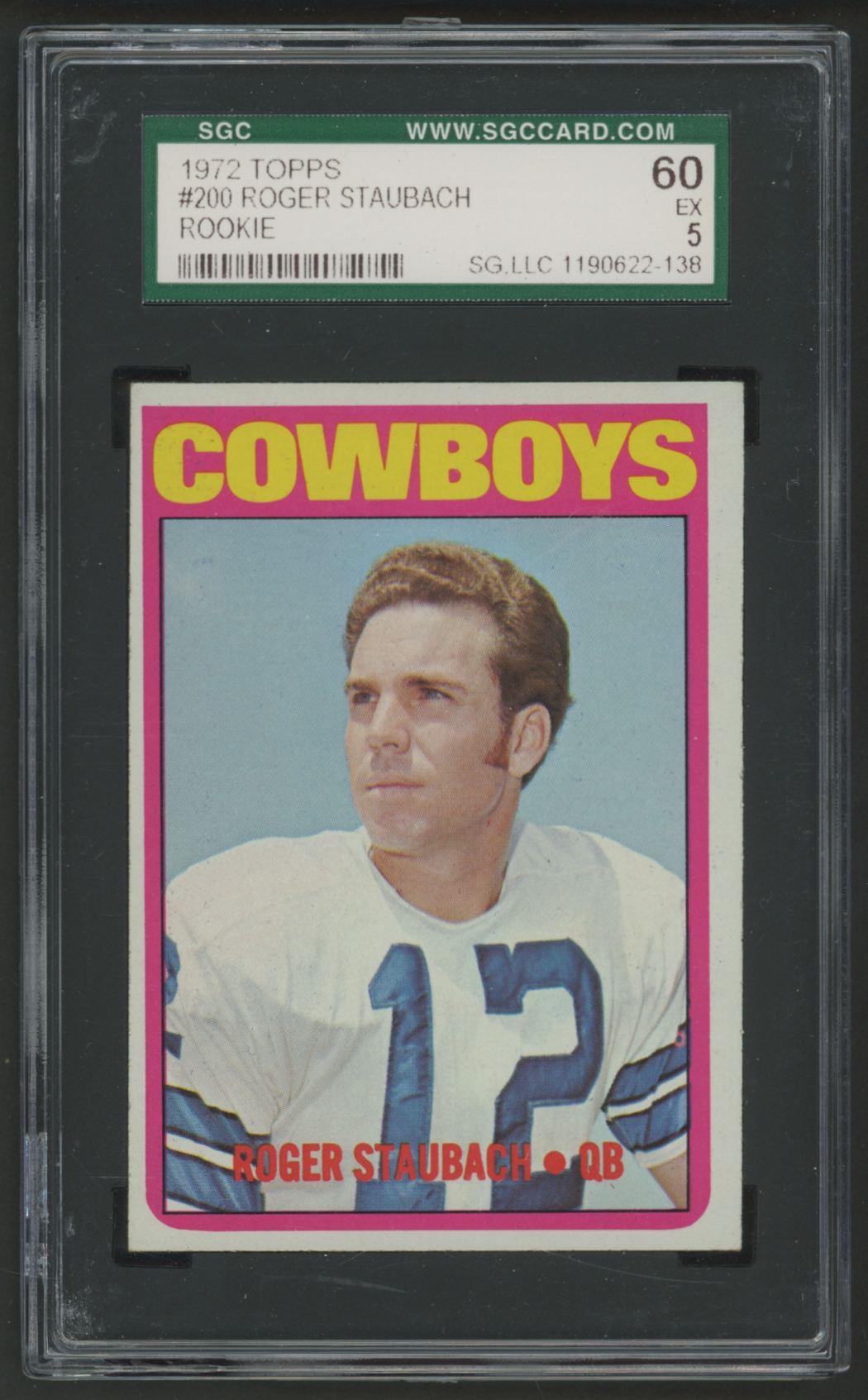 Roger Staubach 1972 Topps #200 RC (SGC 5) at PristineAuction.com Roger Staubach 1972 Topps #200 RC (SGC 5) at PristineAuction.com