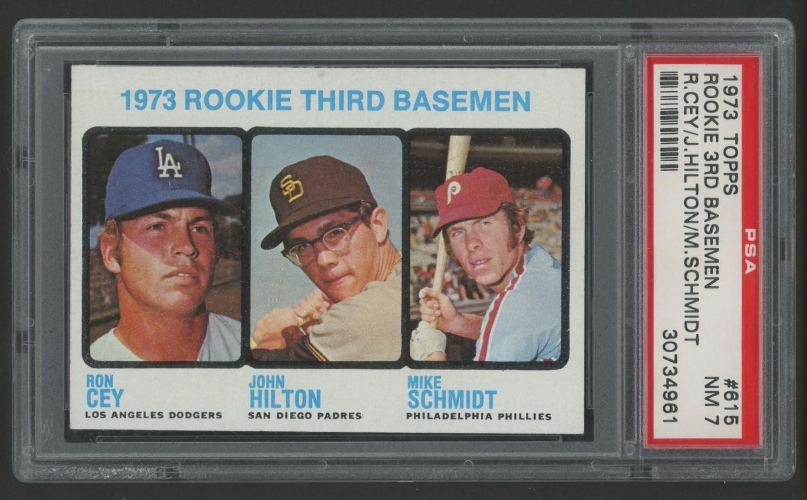 Ron Cey / John Hilton / Mike Schmidt 1973 Topps #615 Rookie Third Basemen RC (PSA 7) at PristineAuction.com Ron Cey / John Hilton / Mike Schmidt 1973 Topps #615 Rookie Third Basemen RC (PSA 7) at PristineAuction.com