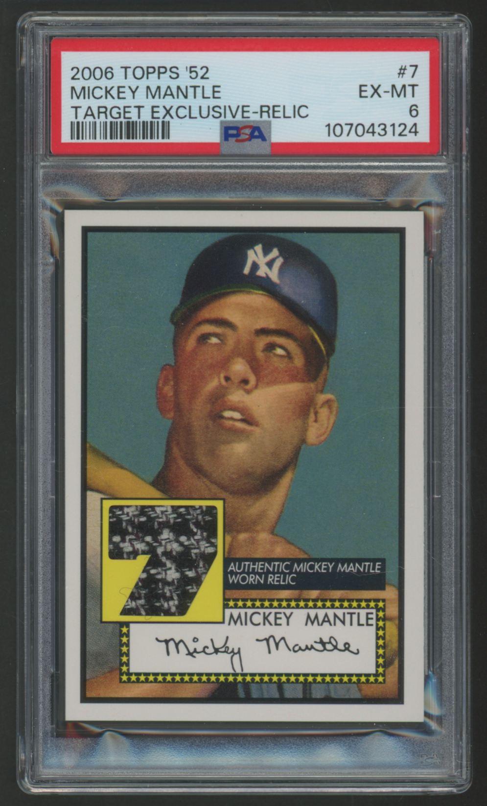 Mickey Mantle 2006 Topps '52 Target Exclusive Relic #7 (PSA 6) at PristineAuction.com Mickey Mantle 2006 Topps '52 Target Exclusive Relic #7 (PSA 6) at PristineAuction.com