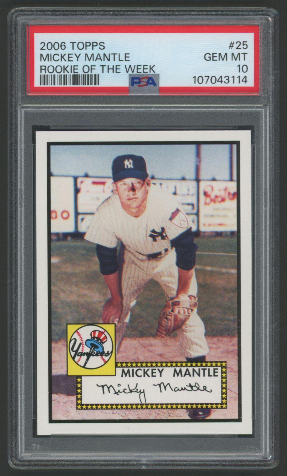 Mickey Mantle 2006 Topps Rookie of the Week #25 (PSA 10) at PristineAuction.com Mickey Mantle 2006 Topps Rookie of the Week #25 (PSA 10) at PristineAuction.com