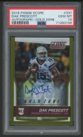 Dak Prescott 2016 Score Autograph Gold Zone #337 #31/50 RC (PSA 10) at PristineAuction.com