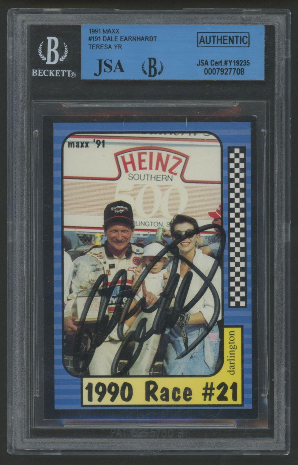 Dale Earnhardt Sr. Signed 1991 Maxx #191 (BGS) at PristineAuction.com Dale Earnhardt Sr. Signed 1991 Maxx #191 (BGS) at PristineAuction.com
