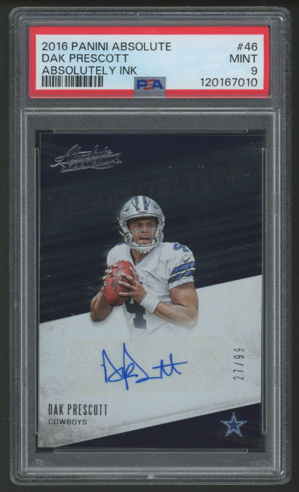 Dak Prescott 2016 Absolute Absolute Ink #46 #27/99 RC (PSA 9) at PristineAuction.com Dak Prescott 2016 Absolute Absolute Ink #46 #27/99 RC (PSA 9) at PristineAuction.com
