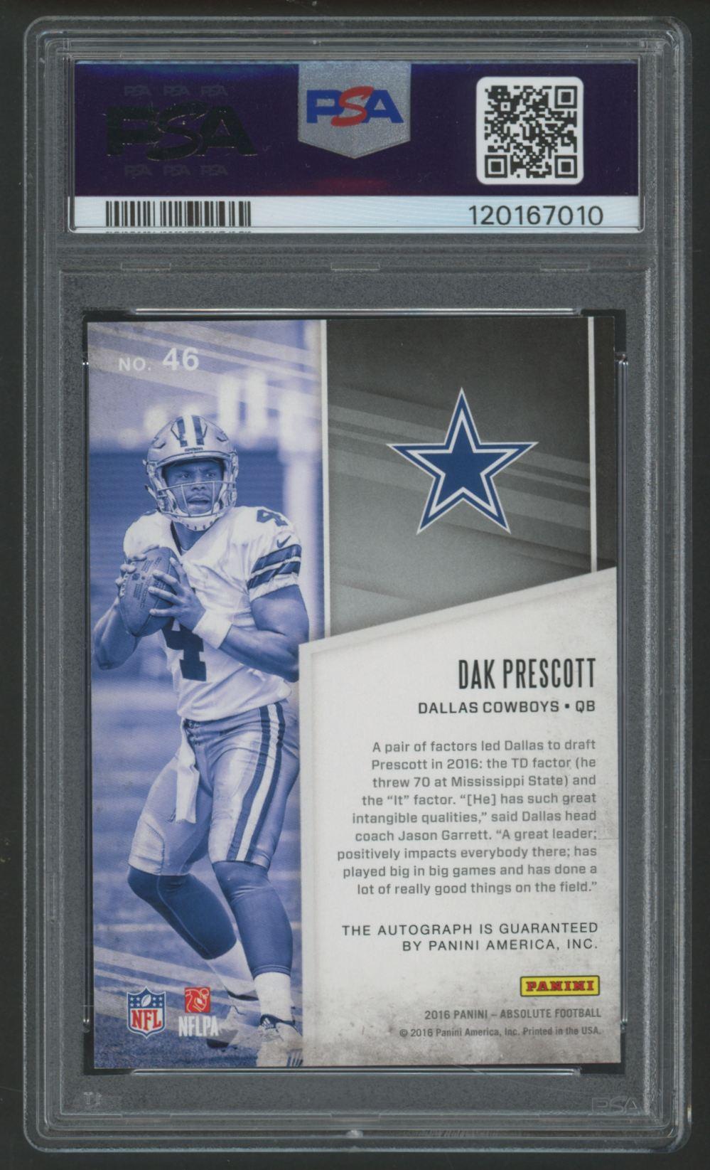 Dak Prescott 2016 Absolute Absolute Ink #46 #27/99 RC (PSA 9) at PristineAuction.com Dak Prescott 2016 Absolute Absolute Ink #46 #27/99 RC (PSA 9) at PristineAuction.com