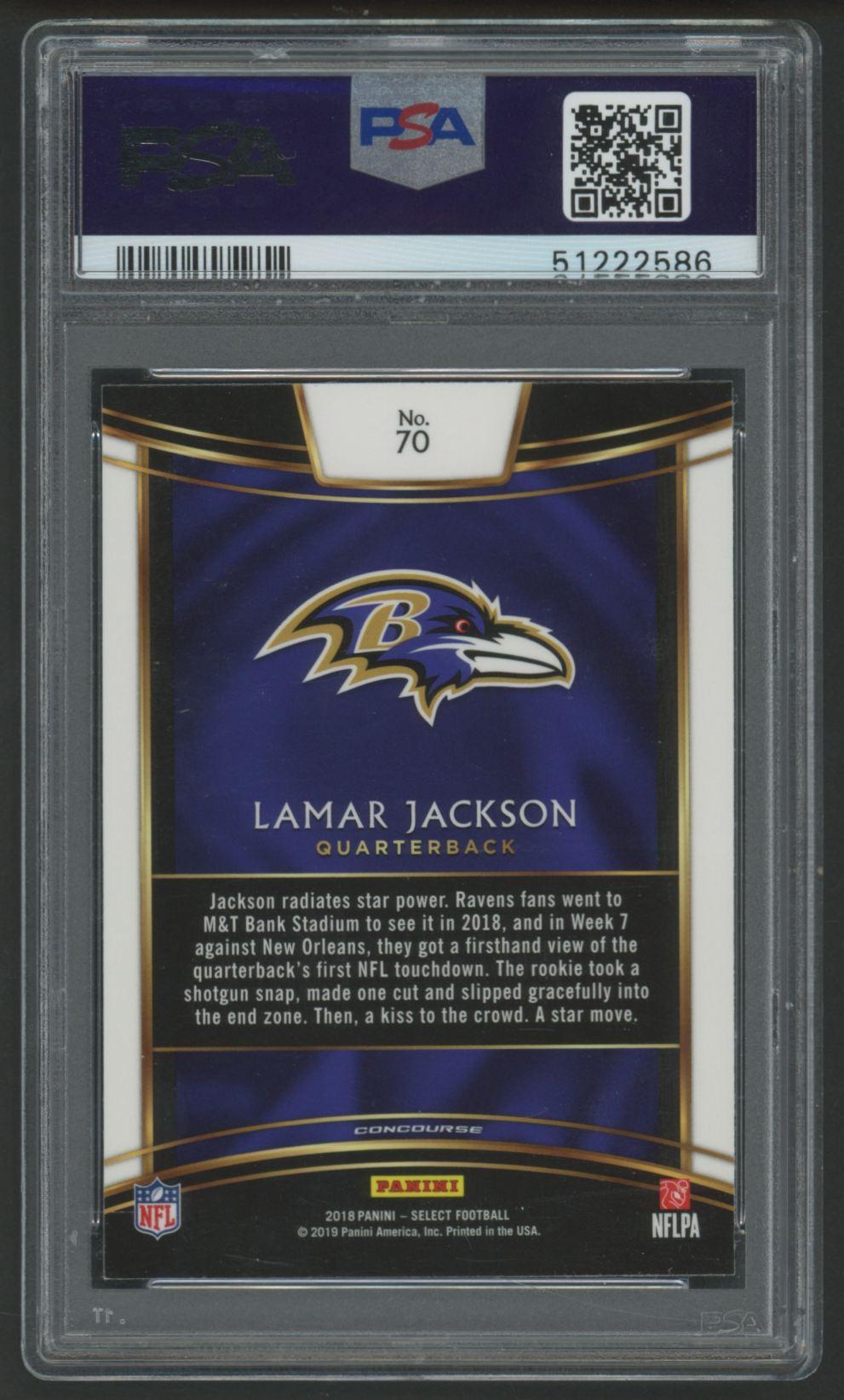 Lamar Jackson 2018 Select #70 RC (PSA 9) at PristineAuction.com Lamar Jackson 2018 Select #70 RC (PSA 9) at PristineAuction.com