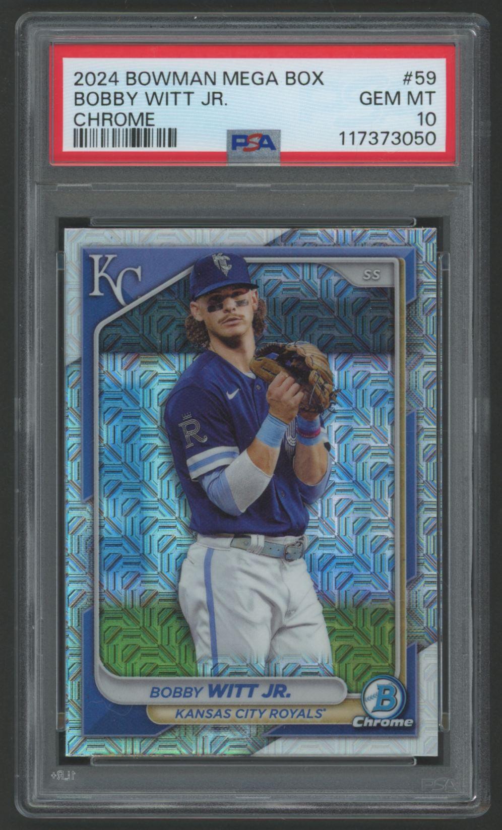 Bobby Witt Jr. 2024 Bowman Chrome Mega Box #59 (PSA 10) at PristineAuction.com Bobby Witt Jr. 2024 Bowman Chrome Mega Box #59 (PSA 10) at PristineAuction.com