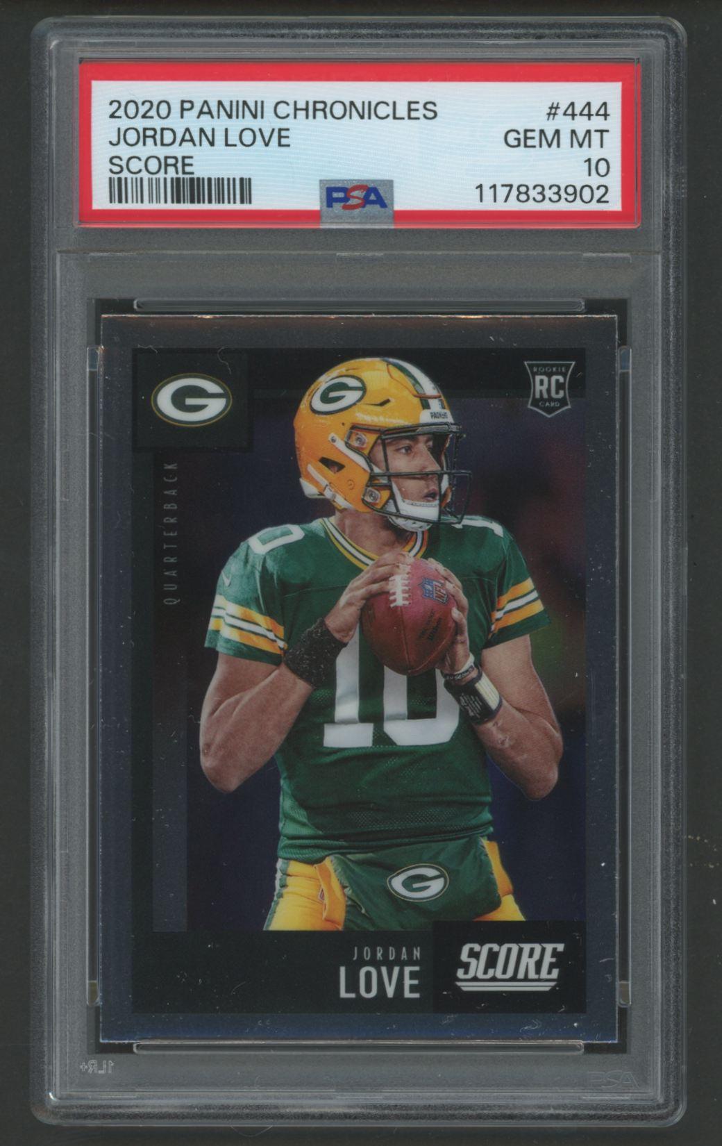 Jordan Love 2020 Panini Chronicles / Score #444 RC (PSA 10) at PristineAuction.com Jordan Love 2020 Panini Chronicles / Score #444 RC (PSA 10) at PristineAuction.com