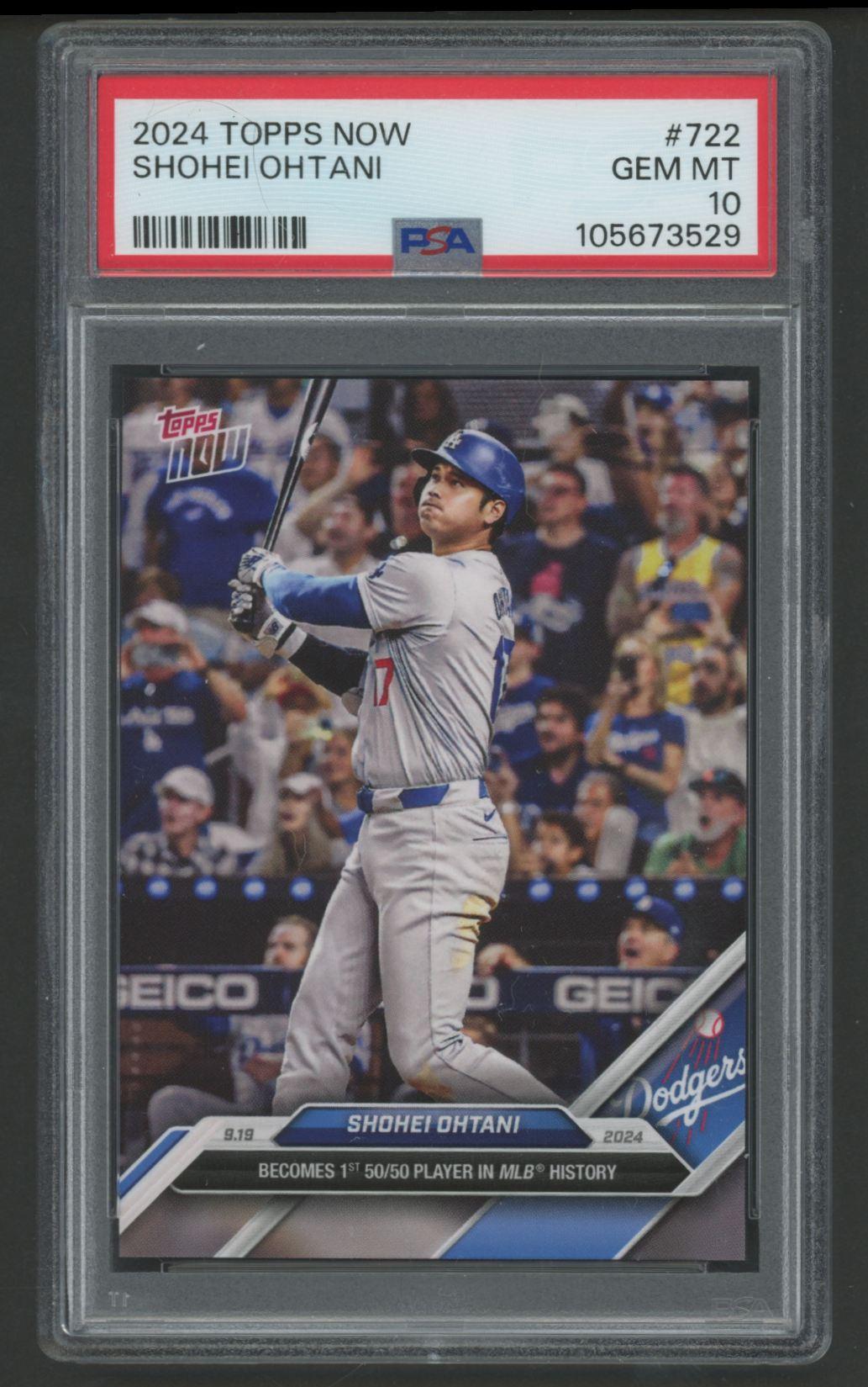 Shohei Ohtani 2024 Topps Now #722 (PSA 10) at PristineAuction.com Shohei Ohtani 2024 Topps Now #722 (PSA 10) at PristineAuction.com