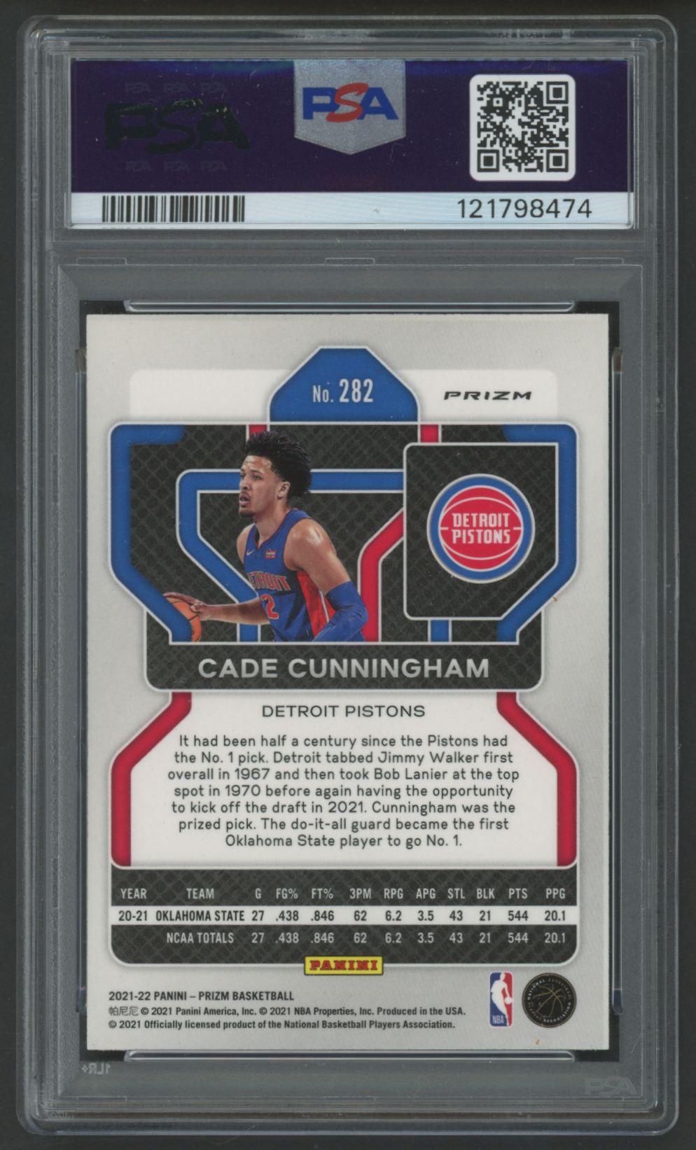 Cade Cunningham 2021 Panini Prizm Red Ice #282 RC (PSA 9) at PristineAuction.com Cade Cunningham 2021 Panini Prizm Red Ice #282 RC (PSA 9) at PristineAuction.com