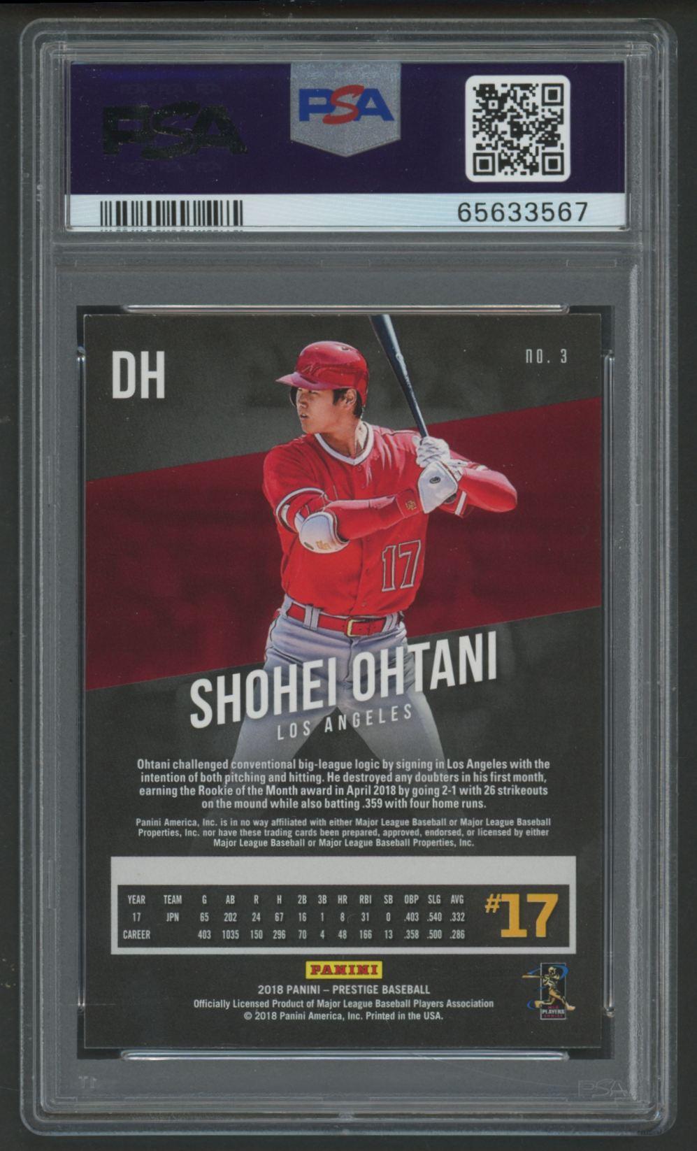 Shohei Ohtani 2018 Panini Chronicles Prestige #3 (PSA 9) at PristineAuction.com Shohei Ohtani 2018 Panini Chronicles Prestige #3 (PSA 9) at PristineAuction.com