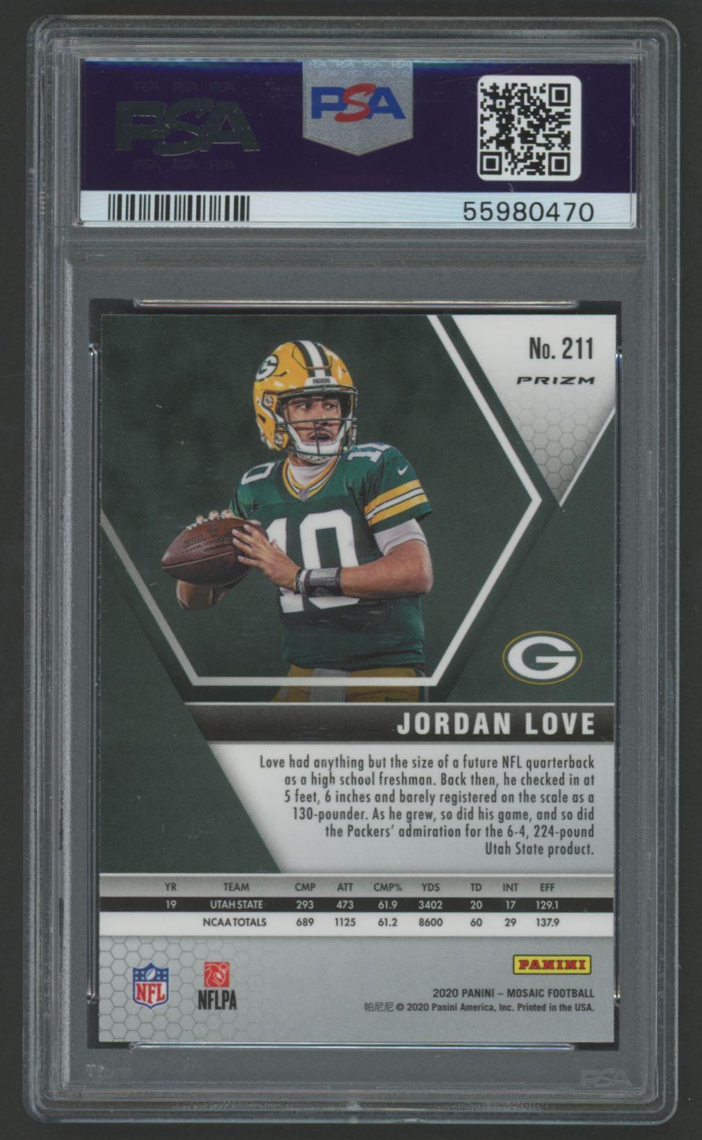 Jordan Love 2020 Mosaic Camo Pink #211 RC (PSA 9) at PristineAuction.com Jordan Love 2020 Mosaic Camo Pink #211 RC (PSA 9) at PristineAuction.com