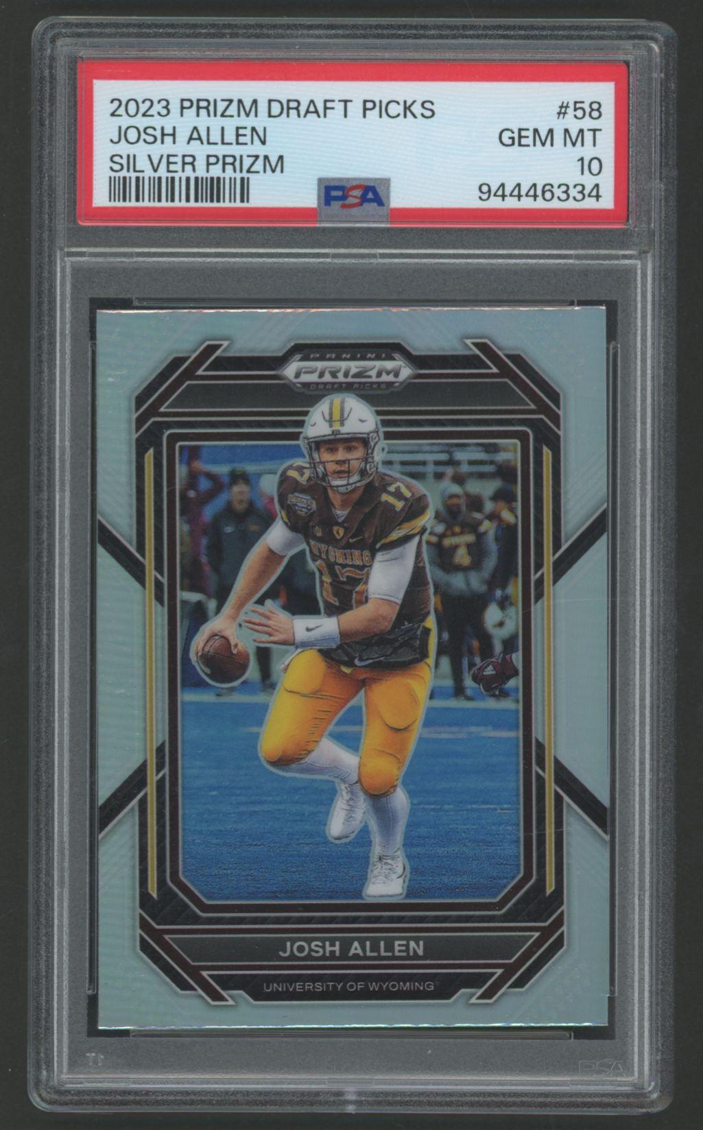 Josh Allen 2023 Panini Prizm Draft Picks Silver Prizm #58 (PSA 10) at PristineAuction.com Josh Allen 2023 Panini Prizm Draft Picks Silver Prizm #58 (PSA 10) at PristineAuction.com