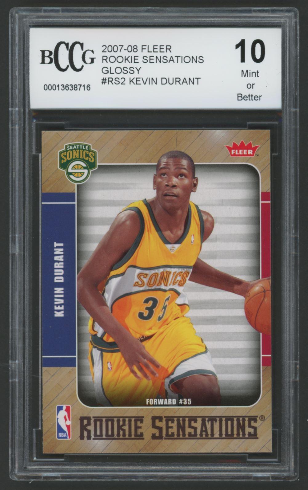 Kevin Durant 2007-08 Fleer Rookie Sensations Glossy #RS2 (BCCG 10) at PristineAuction.com Kevin Durant 2007-08 Fleer Rookie Sensations Glossy #RS2 (BCCG 10) at PristineAuction.com