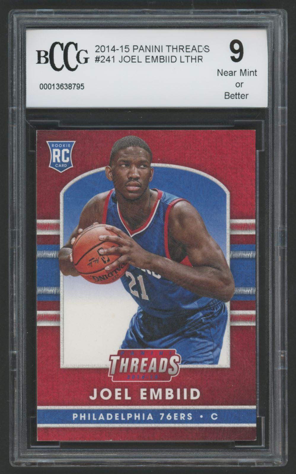 Joel Embiid 2014-15 Panini Threads Leather #241 (BCCG 9) at PristineAuction.com Joel Embiid 2014-15 Panini Threads Leather #241 (BCCG 9) at PristineAuction.com