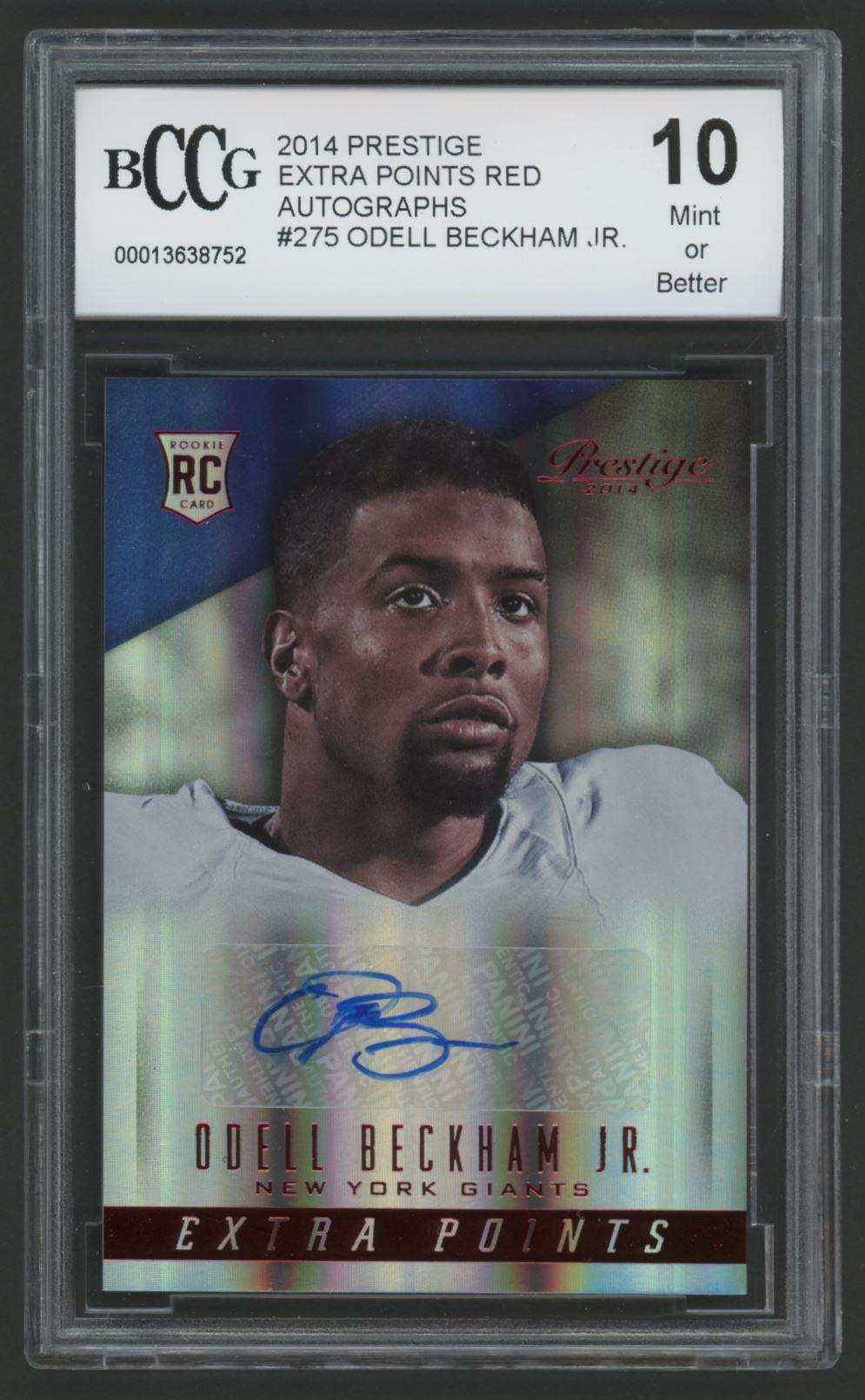 Odell Beckham Jr. 2014 Prestige Extra Points Red Autographs #275 (BCCG 10) at PristineAuction.com Odell Beckham Jr. 2014 Prestige Extra Points Red Autographs #275 (BCCG 10) at PristineAuction.com