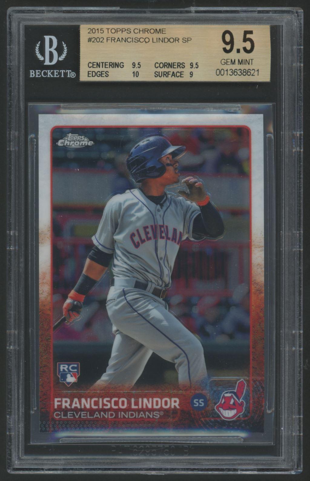 Francisco Lindor 2015 Topps Chrome SP #202 RC (BGS 9.5) at PristineAuction.com Francisco Lindor 2015 Topps Chrome SP #202 RC (BGS 9.5) at PristineAuction.com