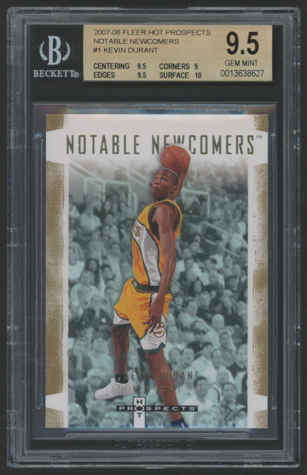 Kevin Durant 2007-08 Fleer Hot Prospects Notable Newcomers #NN-1 (BGS 9.5) at PristineAuction.com Kevin Durant 2007-08 Fleer Hot Prospects Notable Newcomers #NN-1 (BGS 9.5) at PristineAuction.com