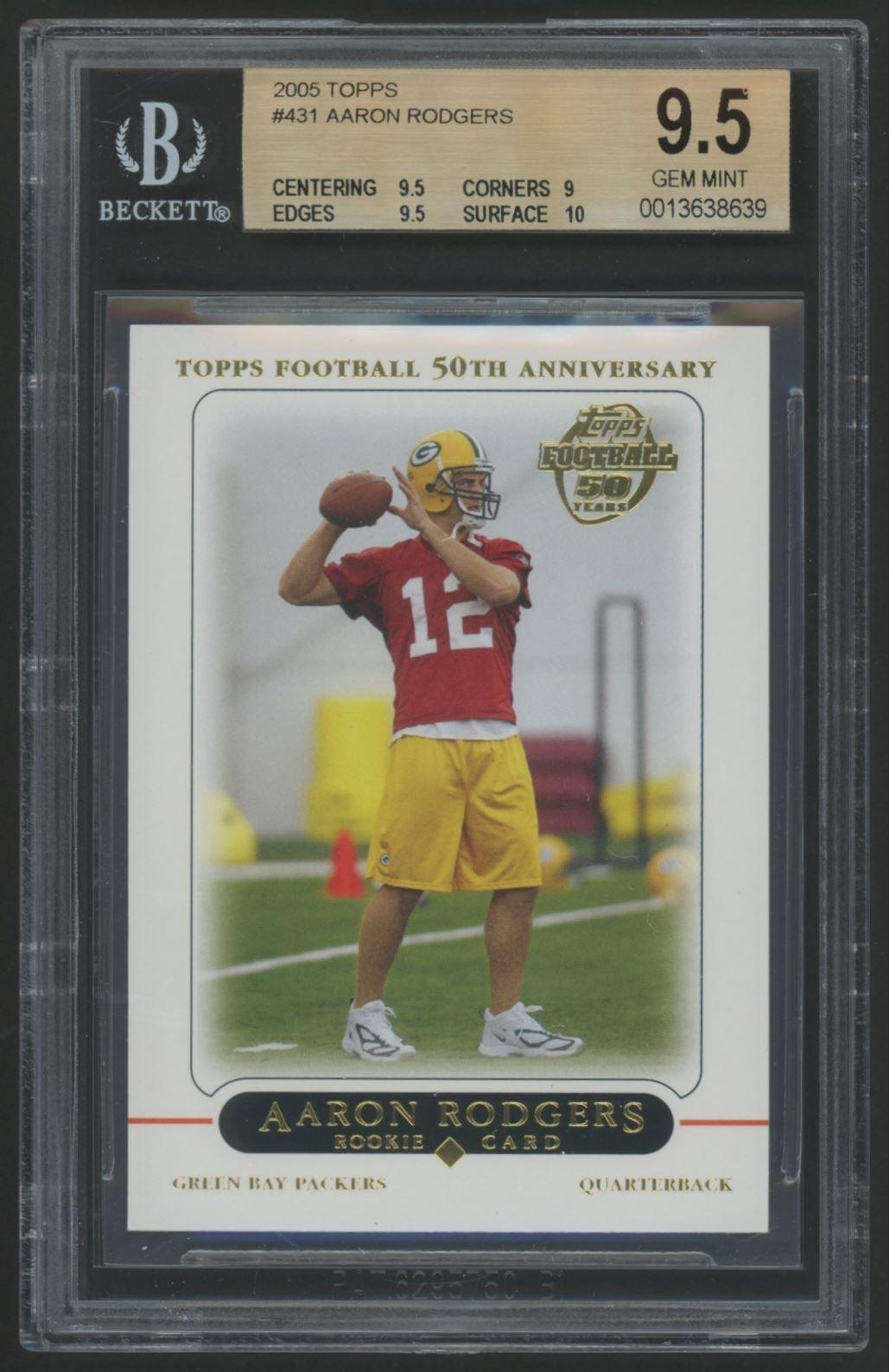 Aaron Rodgers 2005 Topps #431 RC (BGS 9.5) at PristineAuction.com Aaron Rodgers 2005 Topps #431 RC (BGS 9.5) at PristineAuction.com