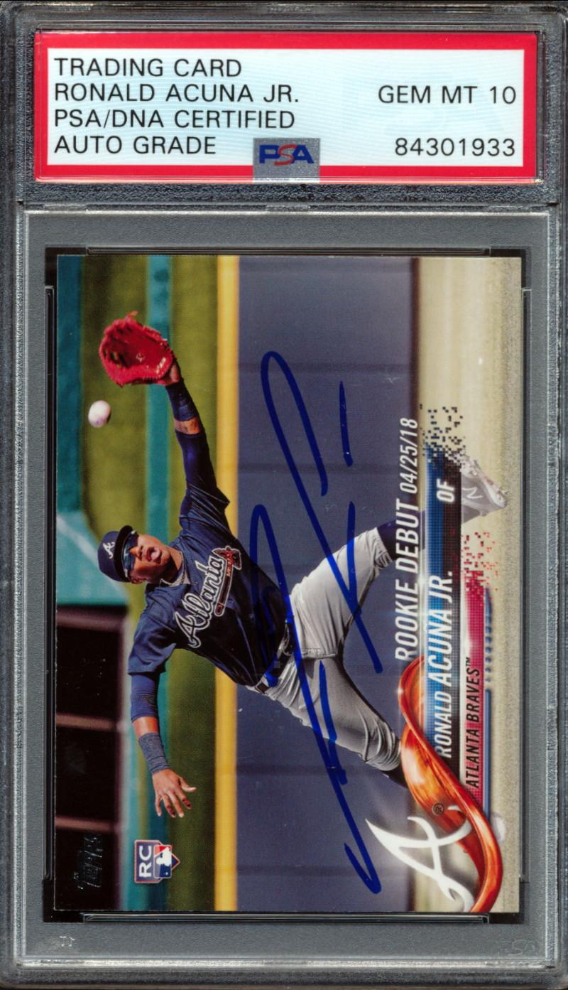 Ronald Acuna Jr. Signed 2018 Topps Update #US252 RD (PSA | Autograph Graded 10) at PristineAuction.com Ronald Acuna Jr. Signed 2018 Topps Update #US252 RD (PSA | Autograph Graded 10) at PristineAuction.com
