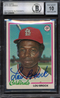 Lou Brock Signed 1978 Topps #170 (BGS | Autograph Graded 10) at PristineAuction.com