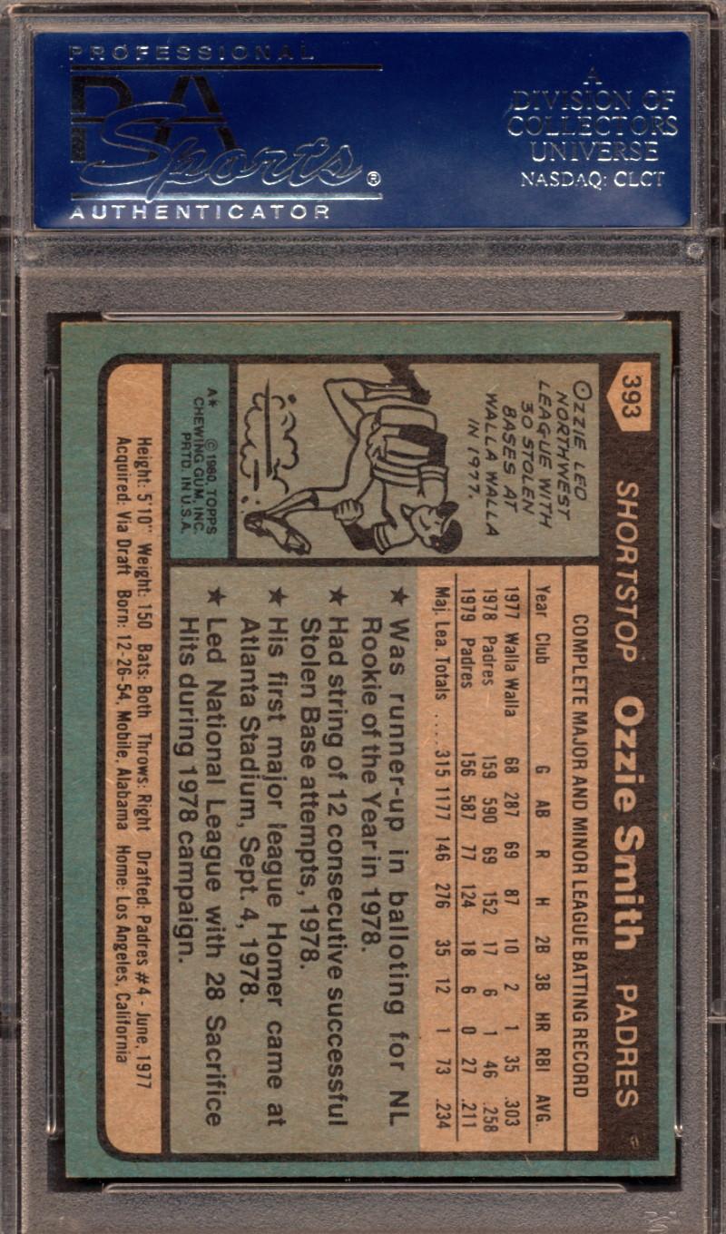 Ozzie Smith Signed 1980 Topps #393 (PSA) at PristineAuction.com Ozzie Smith Signed 1980 Topps #393 (PSA) at PristineAuction.com