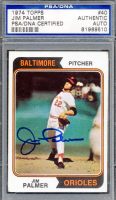 Jim Palmer Signed 1974 Topps #40 (PSA) at PristineAuction.com