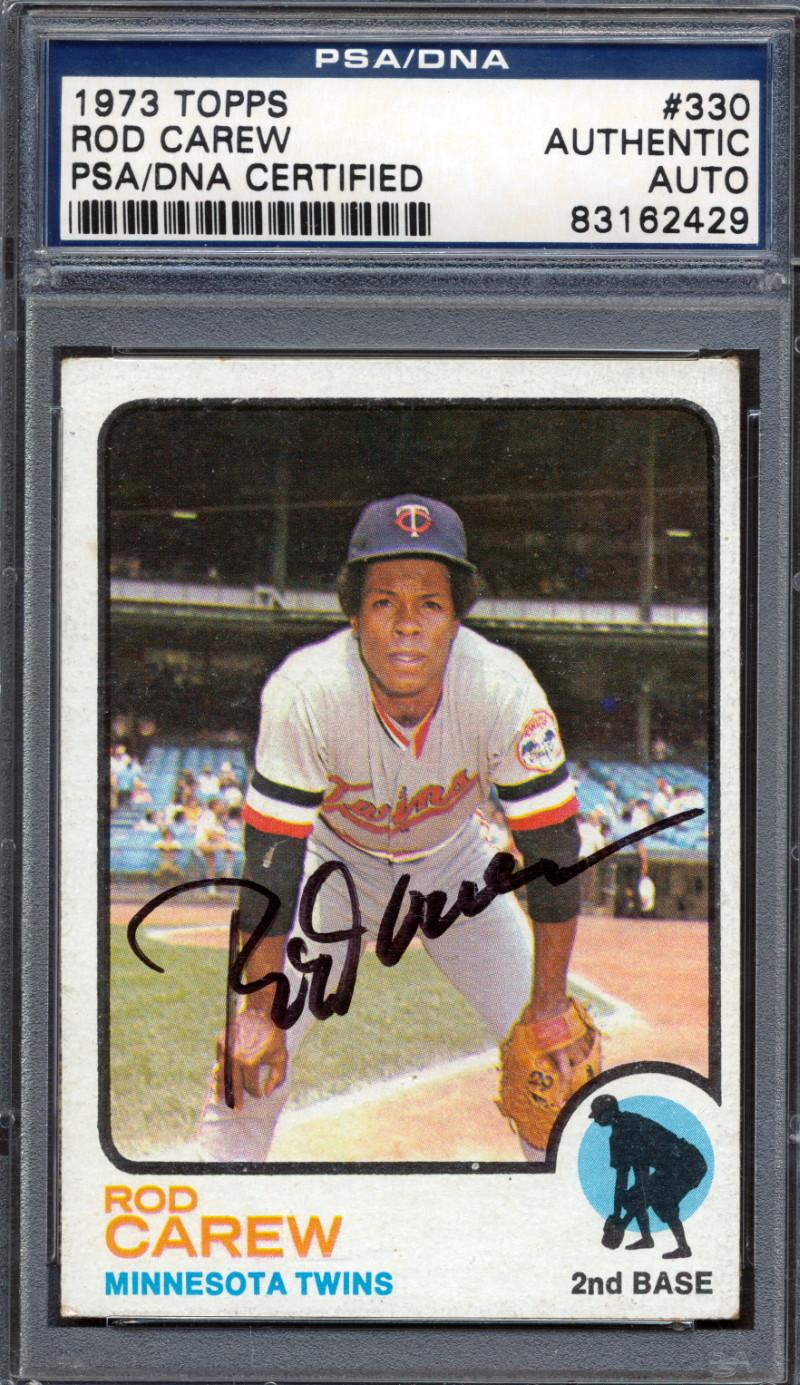 Rod Carew Signed 1973 Topps #330 (PSA) at PristineAuction.com Rod Carew Signed 1973 Topps #330 (PSA) at PristineAuction.com